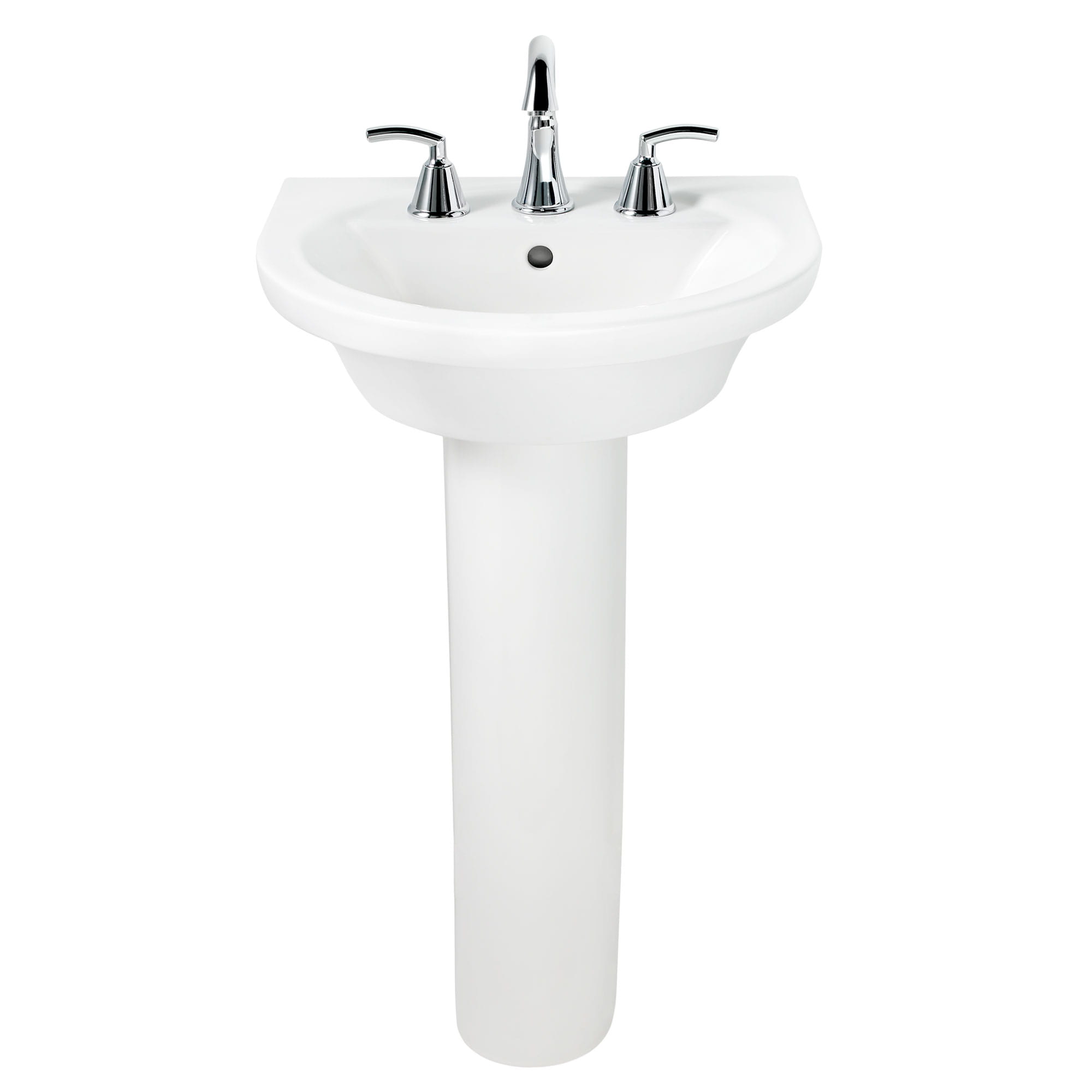 Tropic Petite 8 Inch Widespread Pedestal Sink Top and Leg Combination WHITE